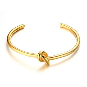 Love Knot Bangle Stainless Steel Twisted Cuff Bracelet Unisex Men Jewelry