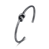 Love Knot Bangle Stainless Steel Twisted Cuff Bracelet Unisex Men Jewelry