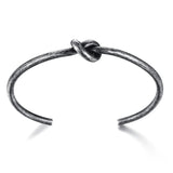 Love Knot Bangle Stainless Steel Twisted Cuff Bracelet Unisex Men Jewelry