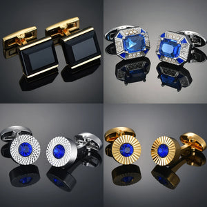 Men's Crystal Cufflinks High Cuff Links Wedding Gift