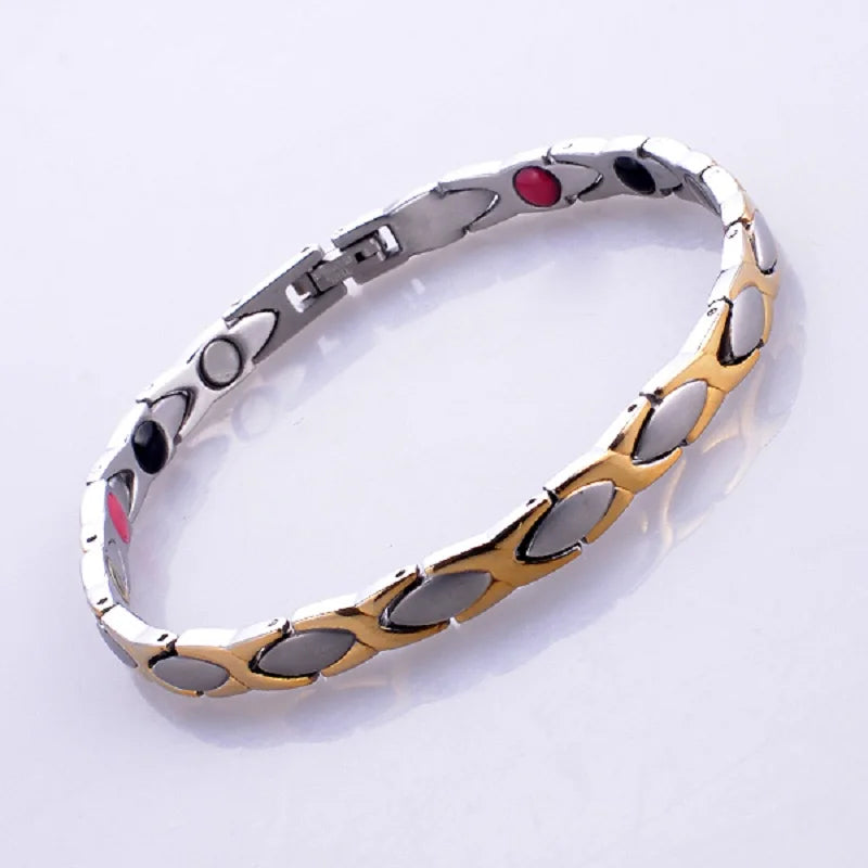 Magnetic Stainless Steel Bracelet Health Bangle for Women SS007B