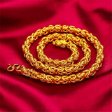 24K Yellow Plated 8mm Dragon Chain Necklace 24inch