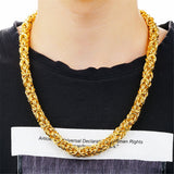 24K Yellow Plated 8mm Dragon Chain Necklace 24inch