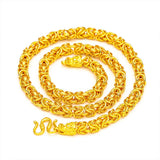 24K Yellow Plated 8mm Dragon Chain Necklace 24inch