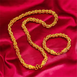 24K Yellow Plated 8mm Dragon Chain Necklace 24inch