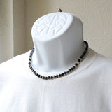 Handcrafted Mens Necklace with Magnesite, Onyx & Turquoise Beads
