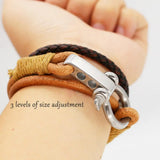 Personalized Leather Wrap Bracelet with Family Names