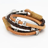 Personalized Leather Wrap Bracelet with Family Names