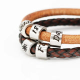 Personalized Leather Wrap Bracelet with Family Names