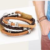 Personalized Leather Wrap Bracelet with Family Names
