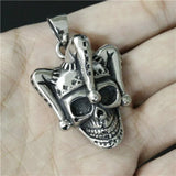 Men's Stainless Steel Big Crown Skull Pendant