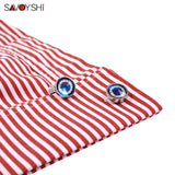 Round Crystal Cufflinks for Men's Wedding Shirt