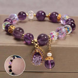 Thick Chain Necklace Women Purple Crystal Bracelet Retro Diving Watch