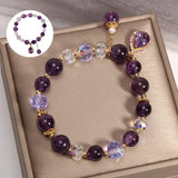 Thick Chain Necklace Women Purple Crystal Bracelet Retro Diving Watch