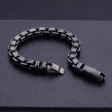 Solid Stainless Steel Chain Bracelet 9MM Wide Vintage Jewelry