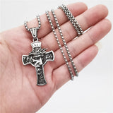 Stainless Steel Jesus Christ Crucifix Cross Pendant Necklace
