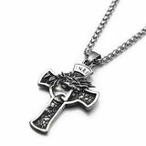 Stainless Steel Jesus Christ Crucifix Cross Pendant Necklace