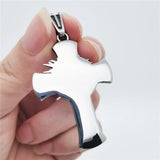 Stainless Steel Jesus Christ Crucifix Cross Pendant Necklace