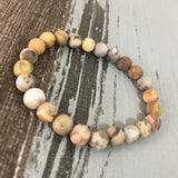 Mens Stretch Bracelet 8mm Matte Crazy A-gate Bracelet Gift