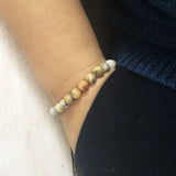 Mens Stretch Bracelet 8mm Matte Crazy A-gate Bracelet Gift