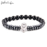 Egyptian Pharaoh Charm Hematite Stone Beads Bracelet Men's Jewelry