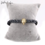 Egyptian Pharaoh Charm Hematite Stone Beads Bracelet Men's Jewelry