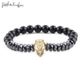 Egyptian Pharaoh Charm Hematite Stone Beads Bracelet Men's Jewelry