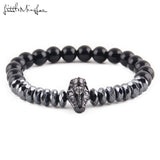 Egyptian Pharaoh Charm Hematite Stone Beads Bracelet Men's Jewelry