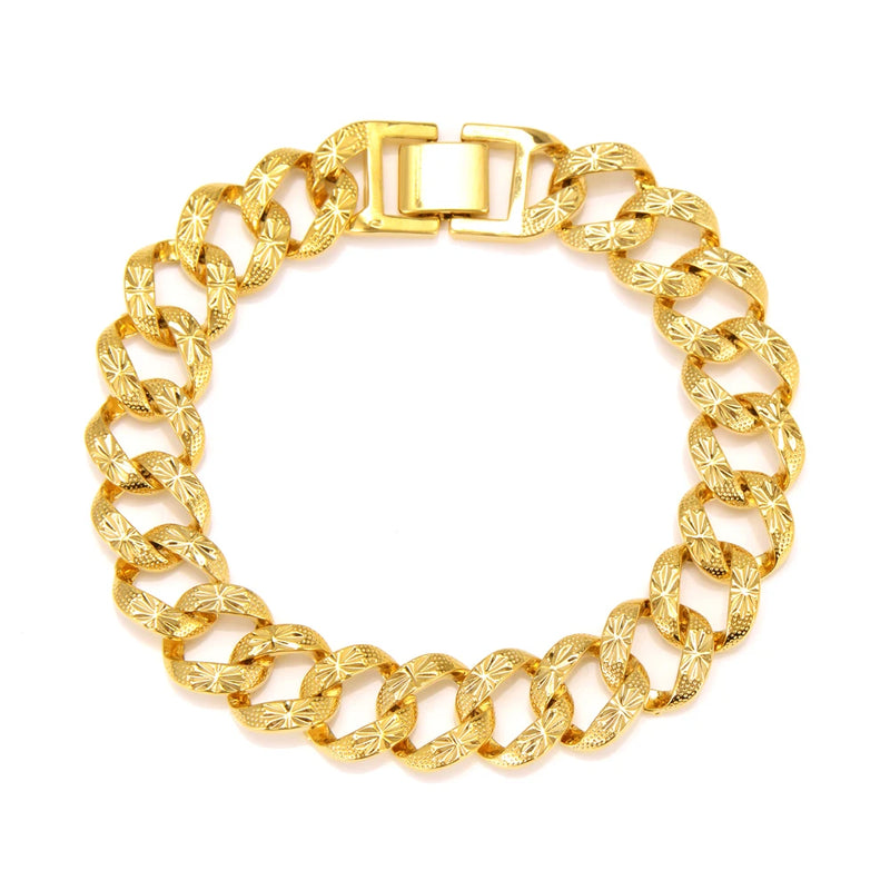 Thick Chain Bracelets Men Women African Dubai Wedding Jewelry