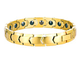 Vintage Stainless Steel Magnetic Pain Relief Bracelet for Men