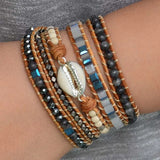 Natural Shell Stones Beaded Bracelet Punk Jewelry