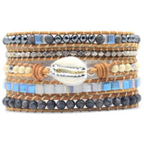 Natural Shell Stones Beaded Bracelet Punk Jewelry
