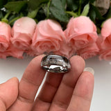 Tungsten Carbide Deer Antler& Wood Arrow Inlay Wedding Bands