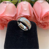 Tungsten Carbide Rings Meteorite Rose Arrow Inlay 8MM Comfort Fit