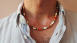 Brown Beaded Surfer Necklace for Men