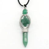 Aventurine Merkaba Chakra Pendant Hexagonal Column Necklace