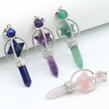 Aventurine Merkaba Chakra Pendant Hexagonal Column Necklace