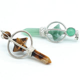 Aventurine Merkaba Chakra Pendant Hexagonal Column Necklace