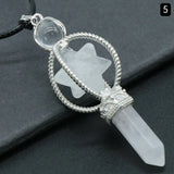 Aventurine Merkaba Chakra Pendant Hexagonal Column Necklace