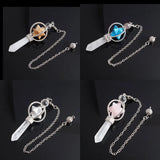 Merkaba Dowsing Pendant Quartz Natural Stone Pendulum Wicca Chakra Chain