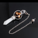 Merkaba Dowsing Pendant Quartz Natural Stone Pendulum Wicca Chakra Chain