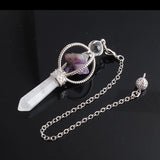 Merkaba Dowsing Pendant Quartz Natural Stone Pendulum Wicca Chakra Chain
