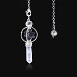 Merkaba Dowsing Pendulum Natural Stone Crystal Pink Star Reiki Healing