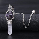 Merkaba Dowsing Pendulum Natural Stone Crystal Pink Star Reiki Healing