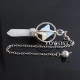 Merkaba Dowsing Quartz Opal Reiki Healing Pendulum Pendant