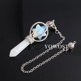 Merkaba Dowsing Quartz Opal Reiki Healing Pendulum Pendant