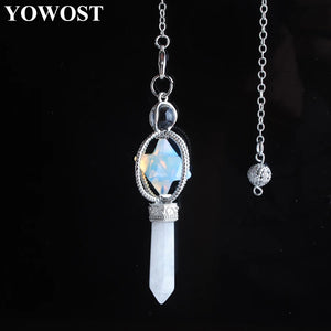 Merkaba Dowsing Quartz Opal Reiki Healing Pendulum Pendant
