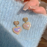 Mermaid Pearl Earrings Light Micro Set Net Red Sweet Earrings Women's Jewelry
