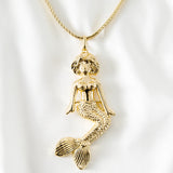 Mermaid Shaped High Pendant Necklaces Golden Wedding Party