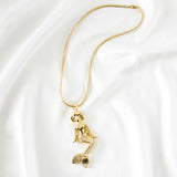 Mermaid Shaped High Pendant Necklaces Golden Wedding Party
